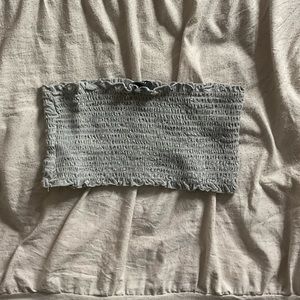 Grey Smocked Crop Tube Top | Forever 21